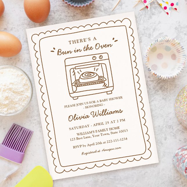 Simple Bun in the Oven Baby Shower Invitation Einladung (Von Creator hochgeladen)