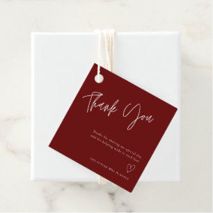 Simple Burgundy Brautparty Vielen Dank, dass Sie T Geschenkanhänger