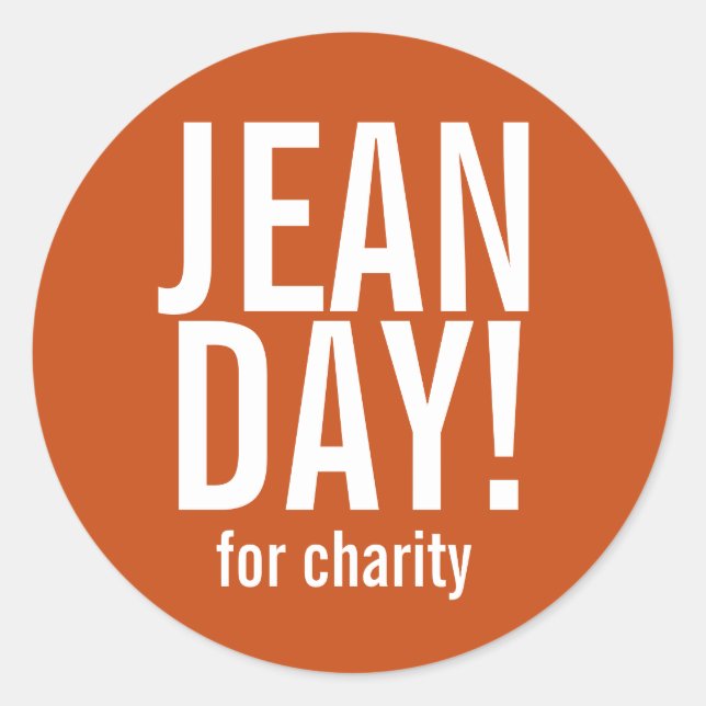 Simple Burnt Orange Jean Day Stickers (Vorderseite)