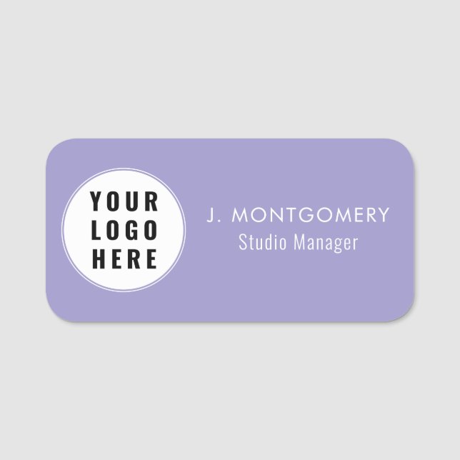 Simple Business Logo Company Employees Staff Namensschild (Vorderseite)