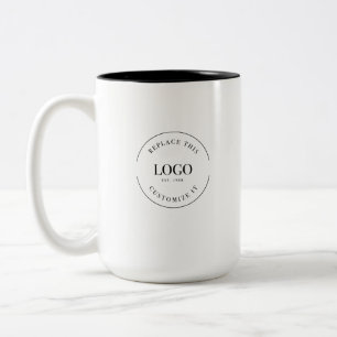 Simple Business Logo Custom QR Zweifarbige Tasse