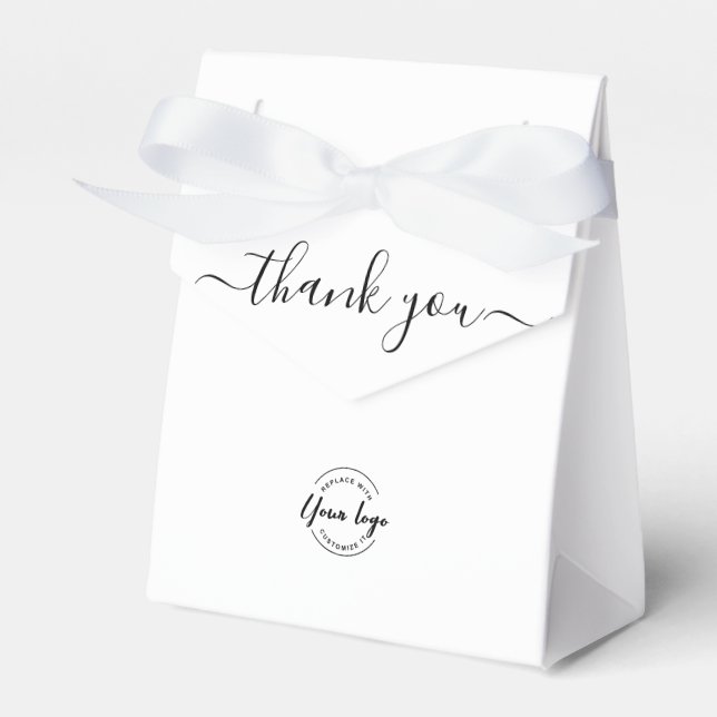 Simple Business Logo Danke Script Webseite Geschenkschachtel (Vorderseite)