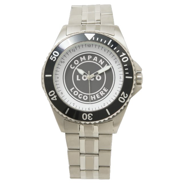 Simple Business Logo Employee Staff Swag Armbanduhr (Vorderseite)