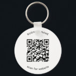 Simple Business Promotional QR Code Schlüsselanhänger<br><div class="desc">Custom Keychain featuring your QR Code with your business name above and your message below. These simple keychains make great promotional items for giving to clients, employees or as swag at trade shows and events. Have fun with your marketing and advertising. These QR Code Keychains are especially great for realtors...</div>