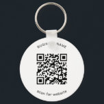 Simple Business Promotional QR Code Schlüsselanhänger<br><div class="desc">Custom Keychain featuring your QR Code with your business name above and your message below. These simple keychains make great promotional items for giving to clients, employees or as swag at trade shows and events. Have fun with your marketing and advertising. These QR Code Keychains are especially great for realtors...</div>
