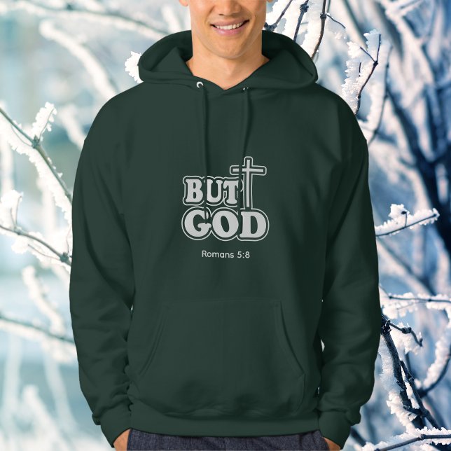 Simple But God Typography Dark Personalize Hoodie (Cozy BUT GOD Hoodie personalize with favorite but God Scripture,)