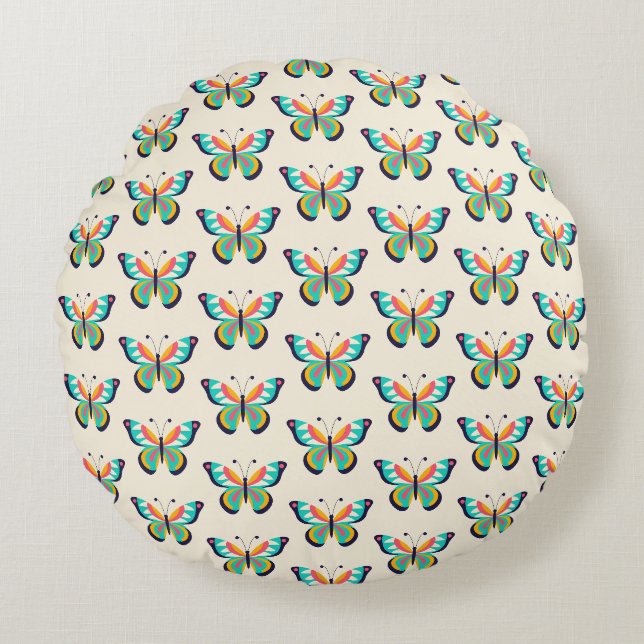 Simple Butterfly Rundes Kissen (Vorderseite)