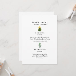 Simple Cactus Deux Lieux Faire-part de mariage bla