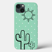 Simple Cactus Mint Green Dots Summer iPhone 6 Fall