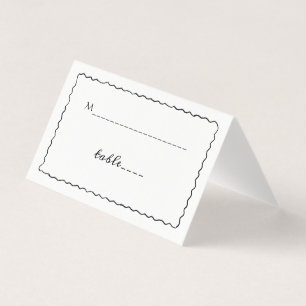 Simple cadre de mariage fantaisiste noir et blanc