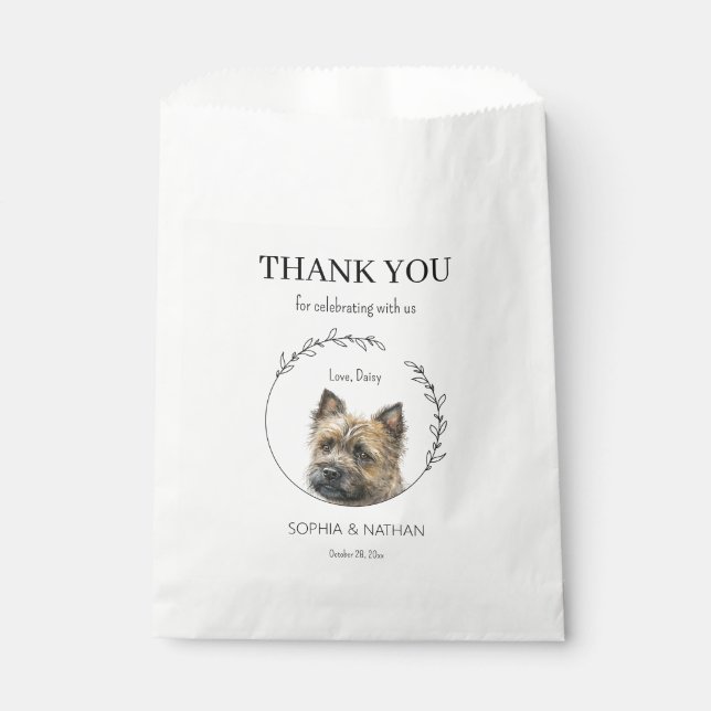 Simple Cairn Terrier Wedding Vielen Dank für Ihre  Geschenktütchen (Vorderseite)