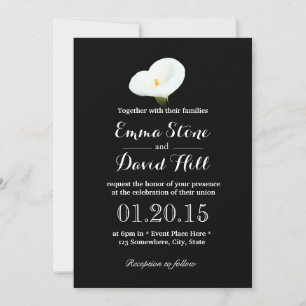 Simple Calla Lily Dark Wedk Invitations