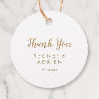 Simple Calligraphy|Gold Back Wedding Vielen Dank Geschenkanhänger