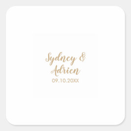Simple Calligraphy|Gold Wedding Umschlag Aufkleber