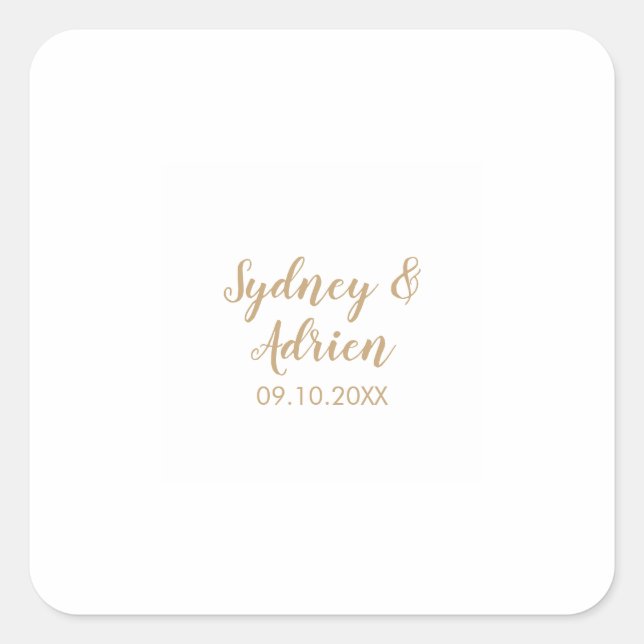 Simple Calligraphy|Gold Wedding Umschlag Aufkleber (Vorderseite)