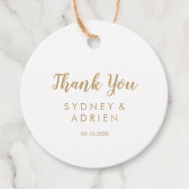 Simple Calligraphy|Gold Wedding Vielen Dank Geschenkanhänger