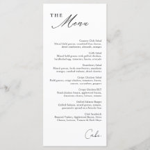 Simple Calligraphy Menu