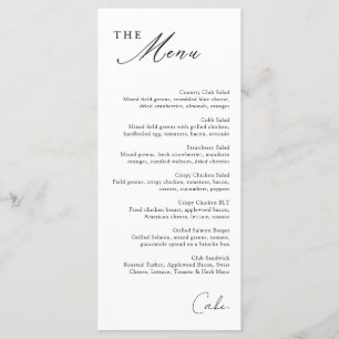 Simple Calligraphy Menu Menükarte