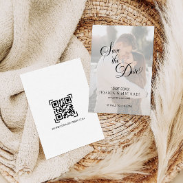 Simple Calligraphy Overlay Photo Save the Date Einladung