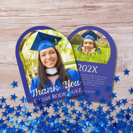 Simple Calligraphy Photo Graduation Thank You Einladung