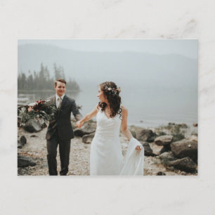 Simple Calligraphy Wedding Foto Vielen Dank Ankündigungspostkarte