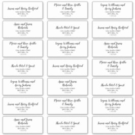 Simple Calligraphy Wedding Guest Address Labels