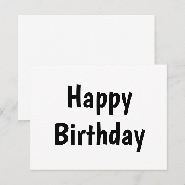 simple carte de calligraphie d'anniversaire heureu (Devant / Derrière)