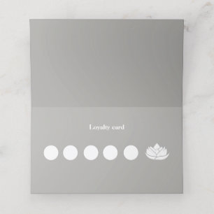 Simple carte de fidélité Fleur de Lotus Gris et Bl