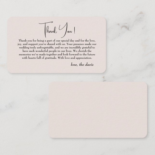 simple carte de remerciements de fleurs de cerisie (Devant / Derrière)