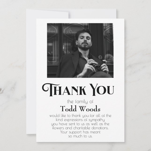 Simple Carte de remerciements de Sympathie pour le (Devant)