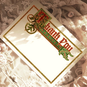 Simple Carte de remerciements Médiévale Illuminée