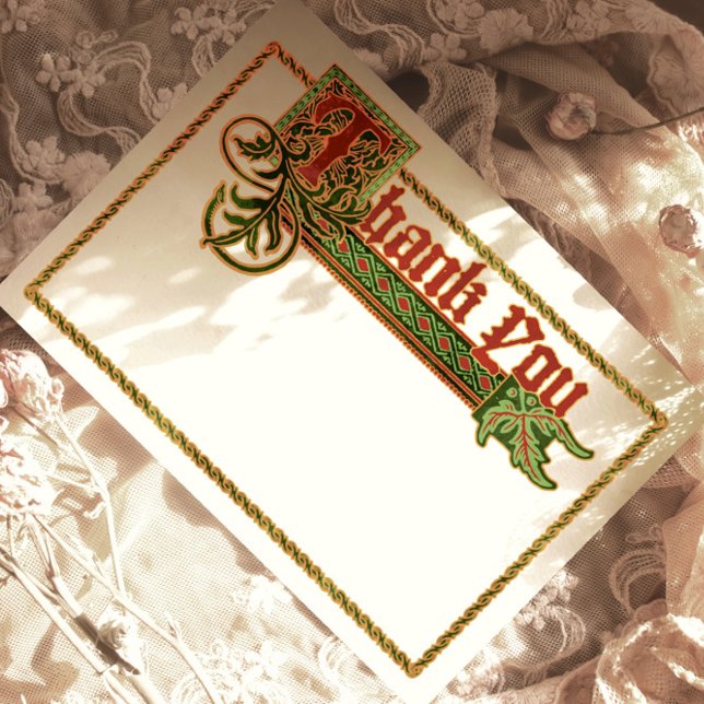 Simple Carte de remerciements Médiévale Illuminée (Créateur téléchargé)