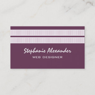 Simple Carte de visite Chic Stripes, Violet