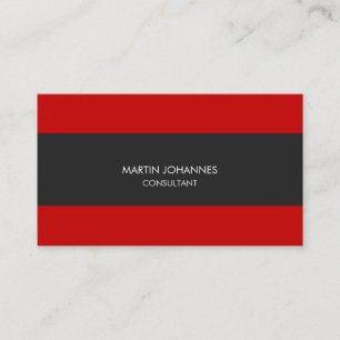 Simple Carte de visite gris-rouge élégant