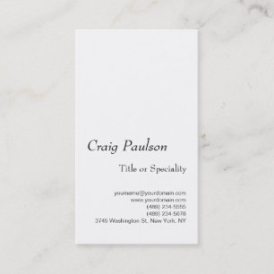 Simple Carte de visite professionnel blanc tendanc