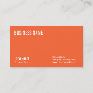 Simple Carte de visite simple orange Chauffeur