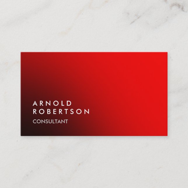Simple Carte de visite simple Rouge tendance (Devant)