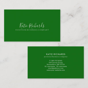 Simple Carte de visite vert émeraude foncé