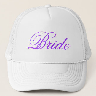 Simple casquette de mariée violet blanc