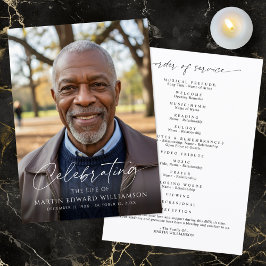 Simple Celebration of Life Photo Funeral Program Programm