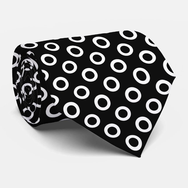 Simple Cercles noir et blanc Motif Cravate masculi (Roulé)