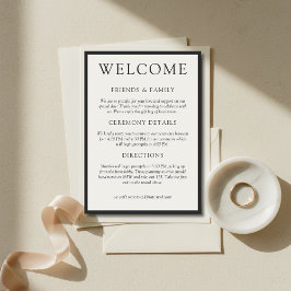Simple Charcoal Classic Wedding Welcome Programm