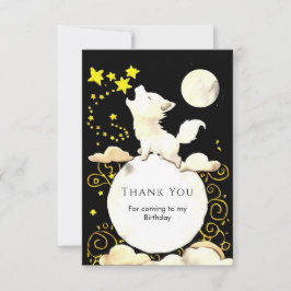 Simple Charm Wolf Birthday Dankeskarte