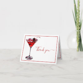 Simple Cherry Cocktail Martini Dankeskarte