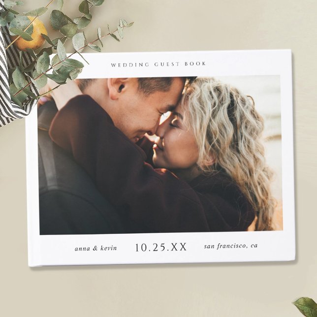 Simple Chic Mariage livre d'hôtes avec photo (Créateur téléchargé)