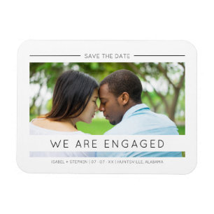 Simple Chic Modern Typografy Script Foto Couple Magnet