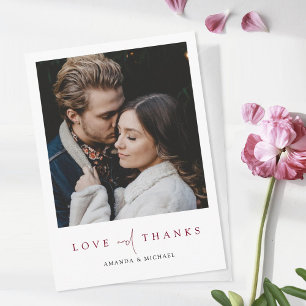 Simple Chic moderne Photo Love et Merci Mariage