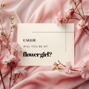Simple chic Seras-tu ma carte fille de fleurs