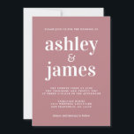 Simple Chic Typografy Dusty Rose Wedding Einladung<br><div class="desc">Einfache und schicke Hochzeitseinladung mit weißer stilvoller, eleganter und moderner Typografie auf staubigen Rose. Fügen Sie einfach Ihre Hochzeitsdetails hinzu. Exklusiv für Sie entworfen von Happy Dolphin Studio. Wenn Sie Hilfe oder passende Produkte benötigen, kontaktieren Sie uns bitte unter happydolphinstudio@outlook.com. Wir helfen Ihnen gerne, Ihre Hochzeit zum schönsten Tag zu...</div>