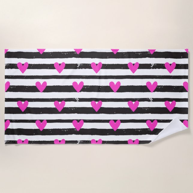 Simple Chic Valentine’s Day Heart Beach Towel Strandtuch (Vorderseite)